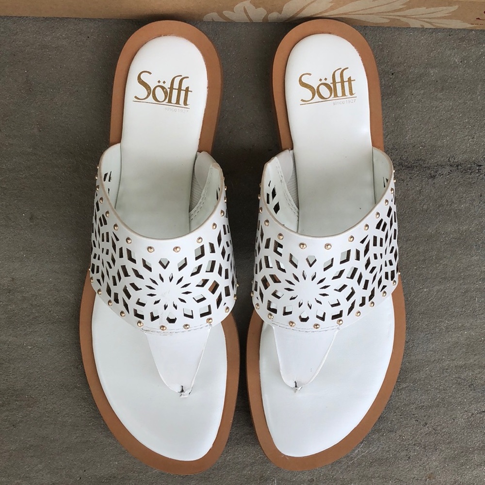 Sofft Leather White Sandals
